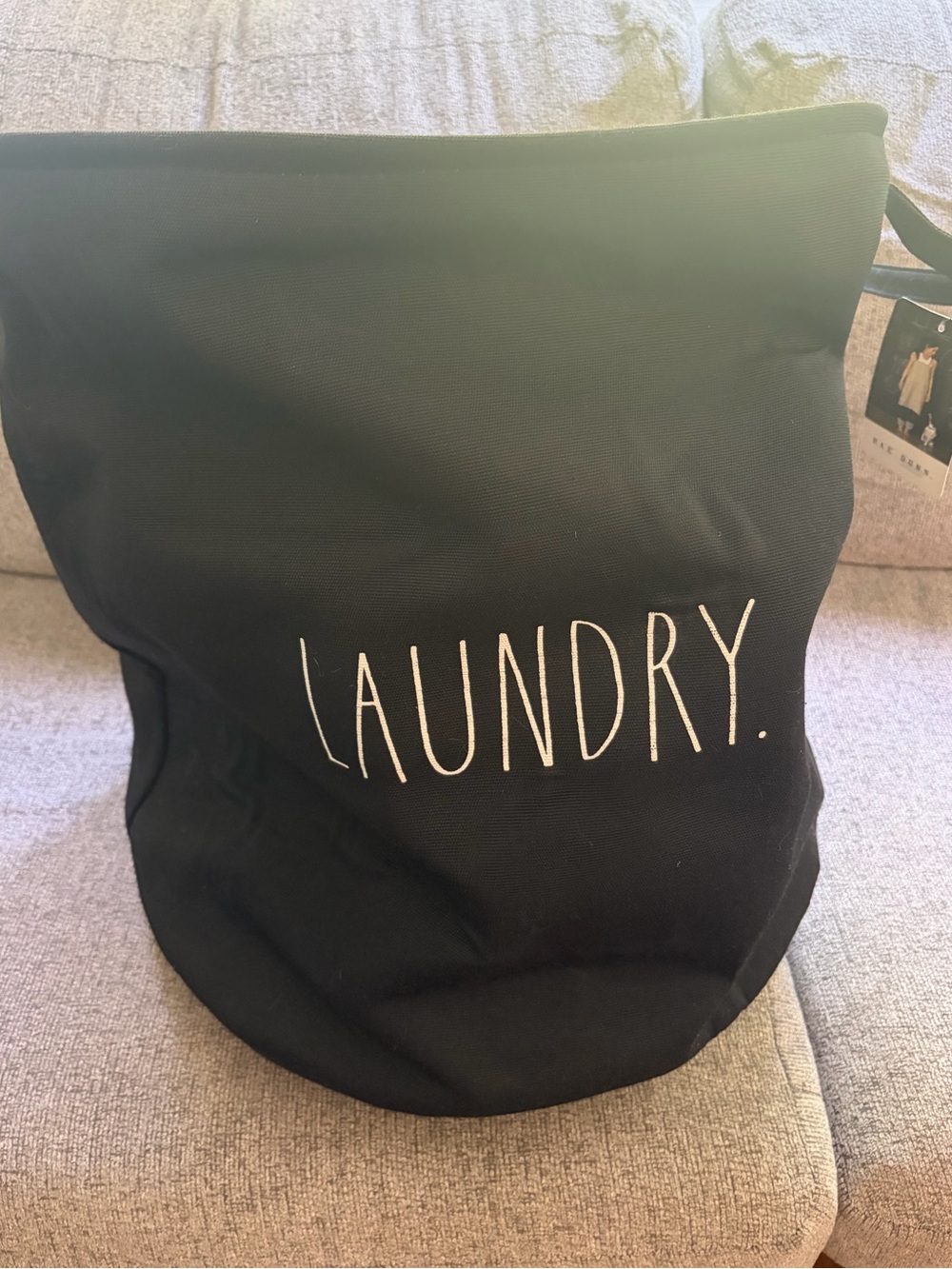 Rae Dunn Black Canvas Laundry Bag